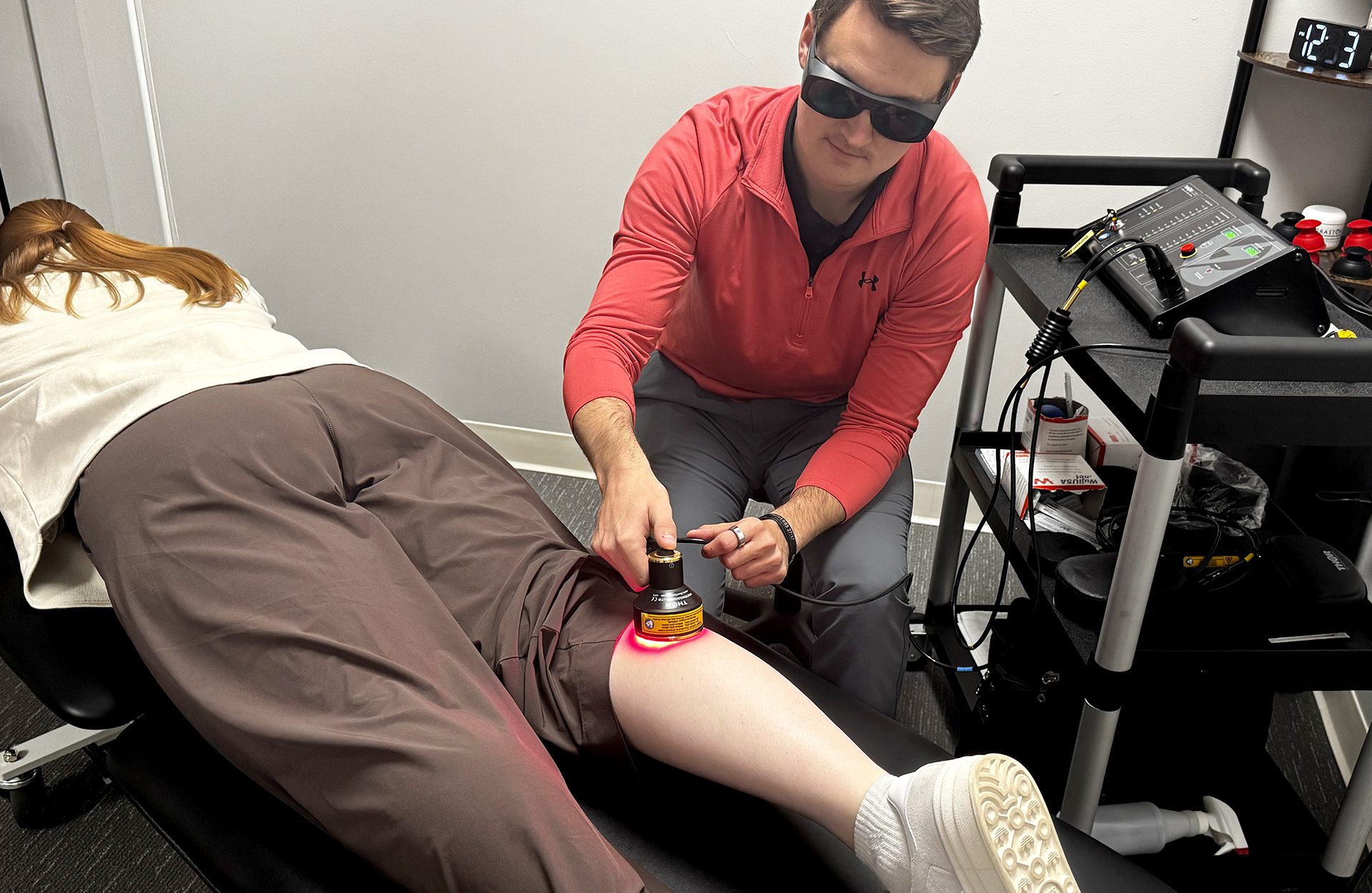 laser therapy on calf