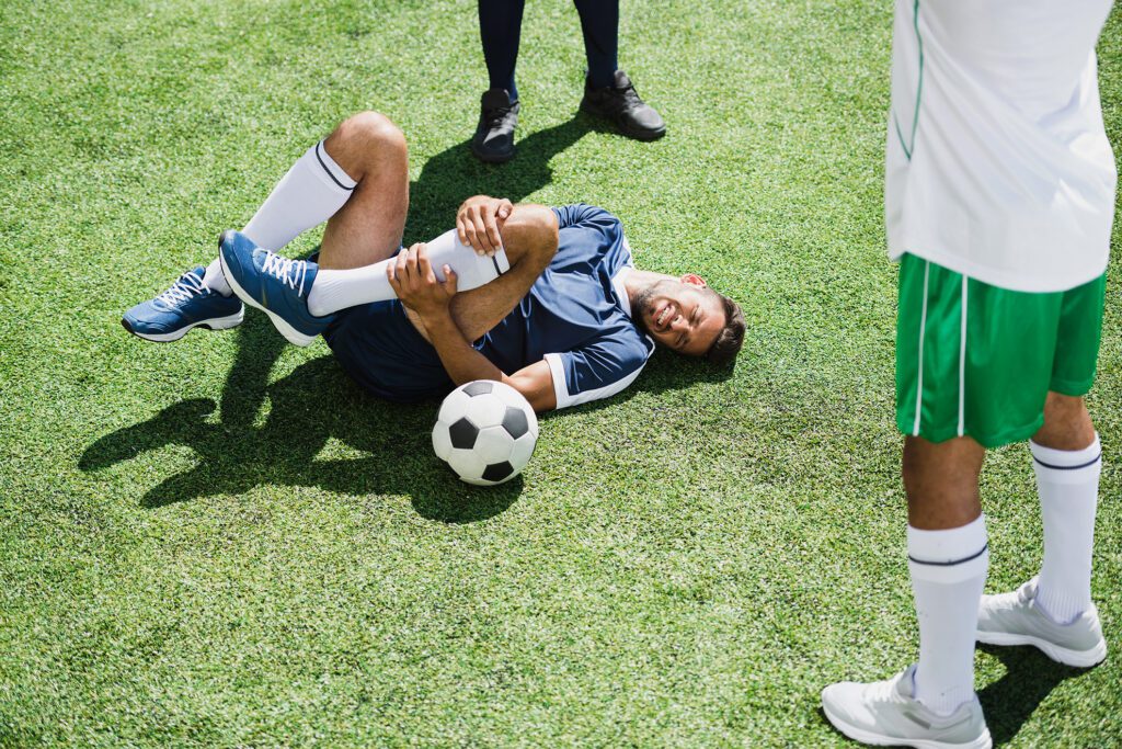 soccer player with an ACL injury